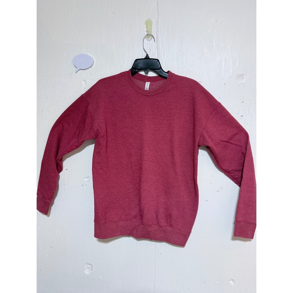 Sample Pink Heathered Fleece Crewneck Sweatshirt Small